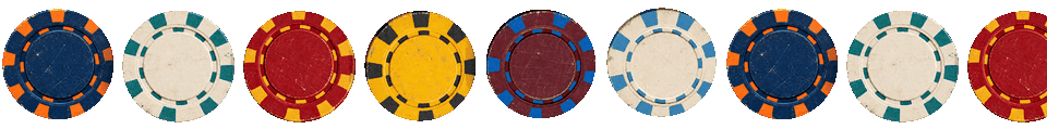 Row of poker chips