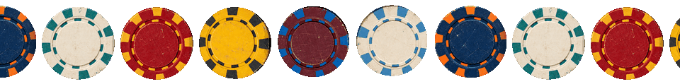 Row of poker chips